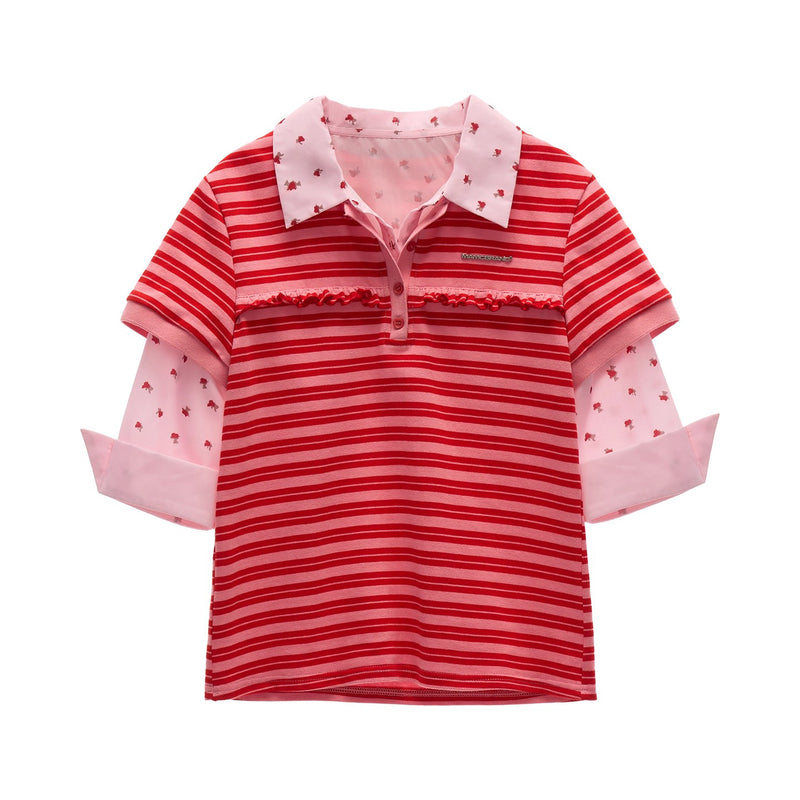 Red Striped Docking Polo Top