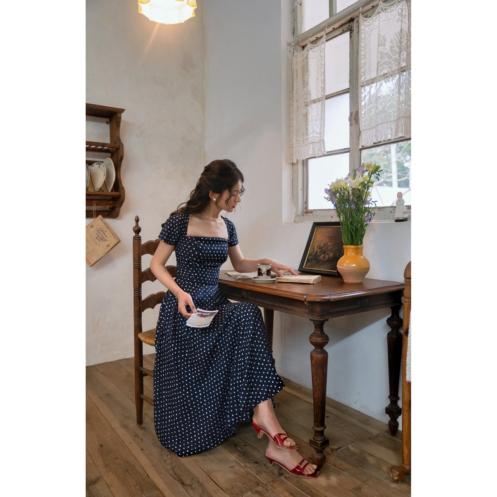 映画女優の水玉柄レトロワンピース – ManusMachina