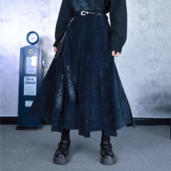 海月の刺繍リボンパネルスカート