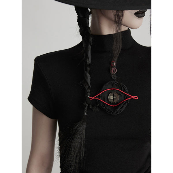 Bizarre Eye Embroidered T-shirt