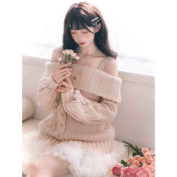 恋するお嬢様のケーブルニットトップス[2026年2月上旬-3月上旬発送予定]