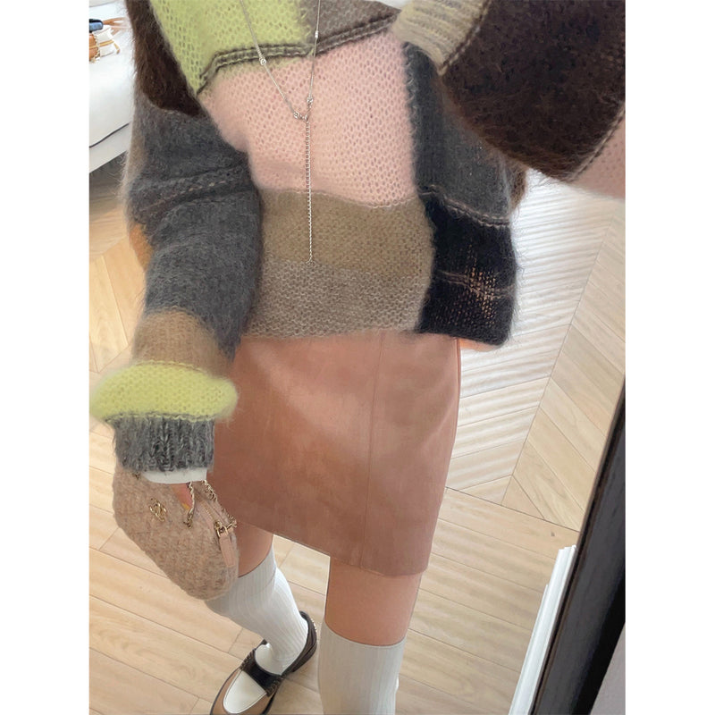 Colorful Mohair Loose Sweater