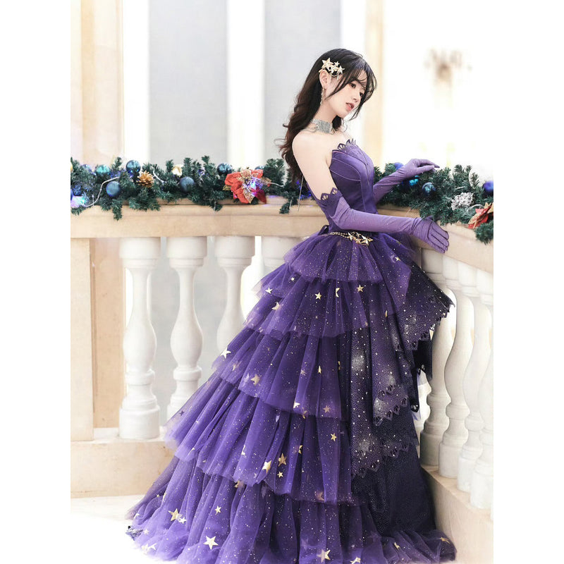 星降る夜に誘うトップスとチュールスカート - Dark Purple[2025年8月下旬-9月中旬発送予定]