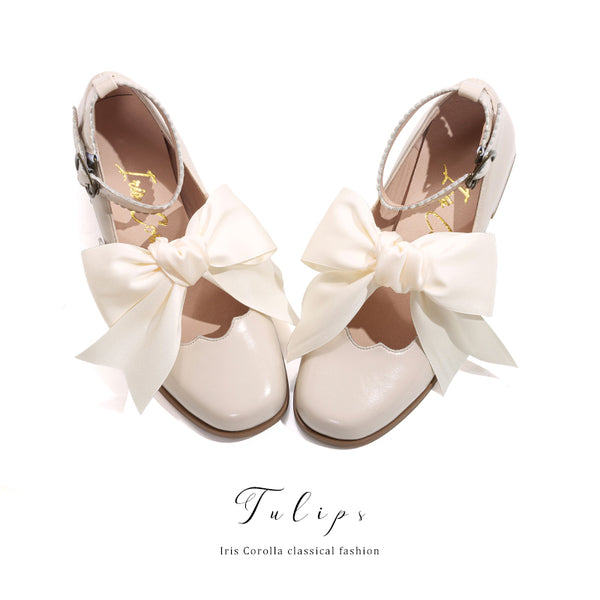 Tulip Ribbon Mary Jane Pumps - Ivory[2025年4月下旬-5月中旬発送予定]