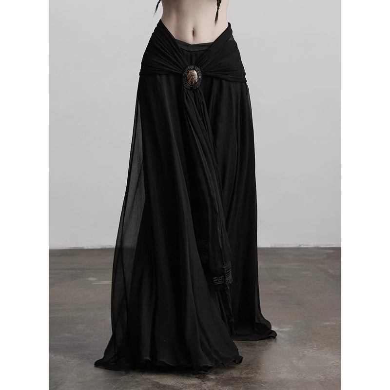 Cameo Brooch Gothic Long Skirt