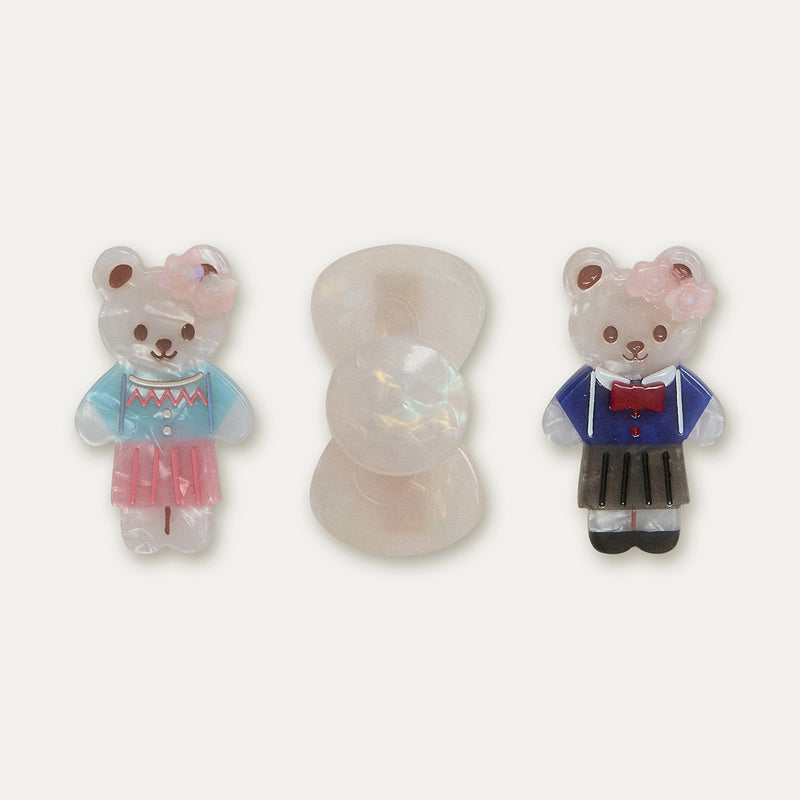 Little Bear and Ribbon Hair Clip（3点セット）