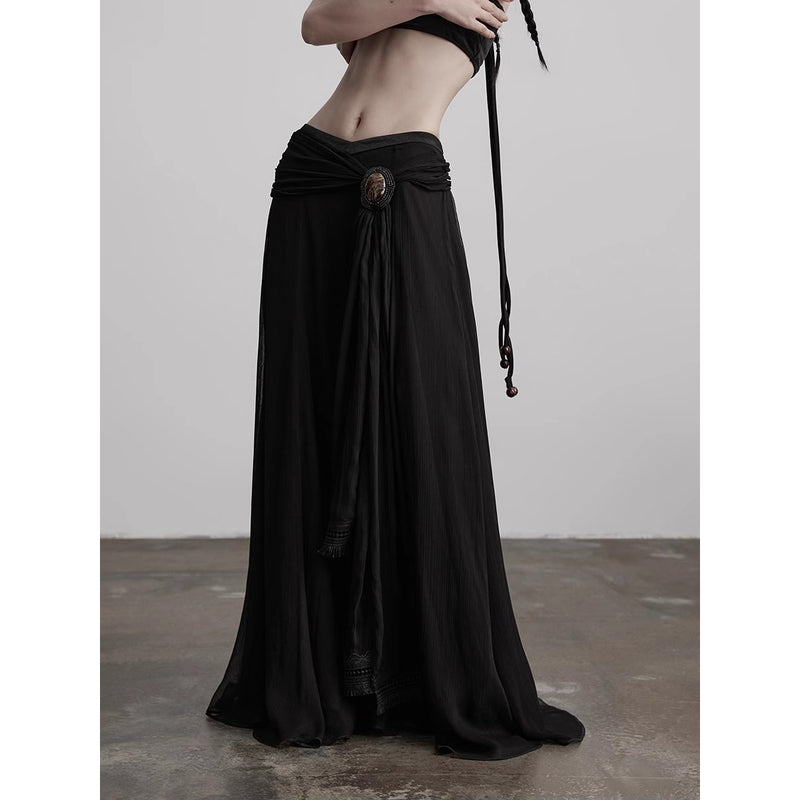 Cameo Brooch Gothic Long Skirt