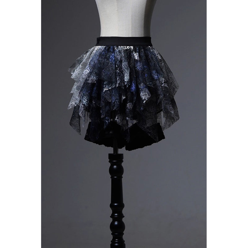 血塗れのお嬢様のゴシックスカートパンツ - Dark Blue[2026年2月下旬-3月下旬発送予定]