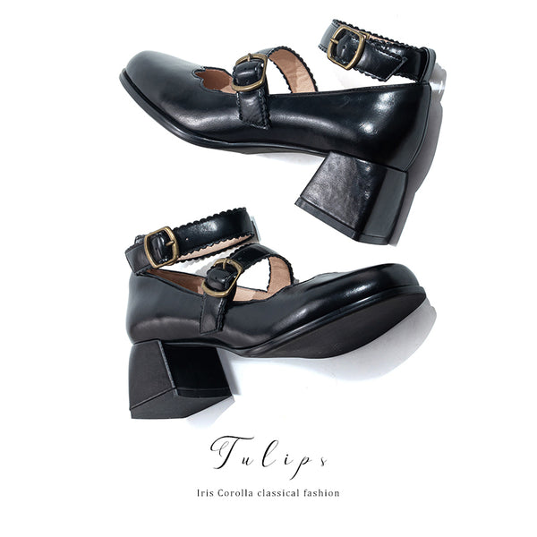 Tulip Ribbon Mary Jane Pumps - Black[2025年4月下旬-5月中旬発送予定]