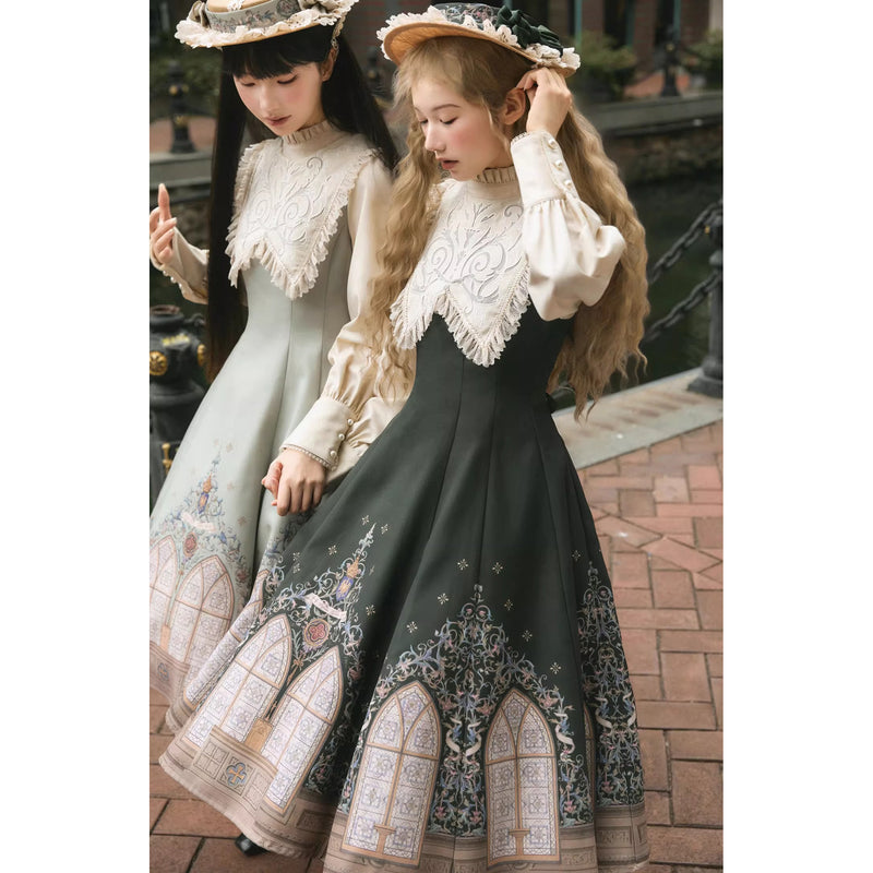大聖堂の挿絵クラシカルワンピース[2026年2月上旬-3月上旬発送予定]
