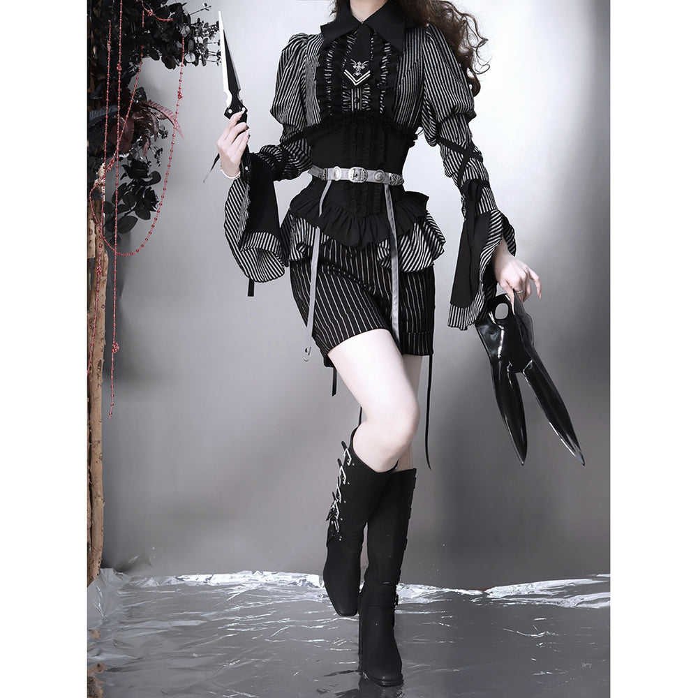 伯爵令嬢のコルセットスカート ゴスロリ ゴシック manusmachina 暗黙の令嬢のゴシックトップスとロングスカートとコルセット