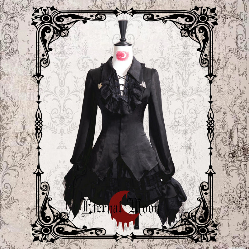 暗黒令嬢の編み上げゴシックブラウス[2026年3月下旬-4月中旬発送予定]