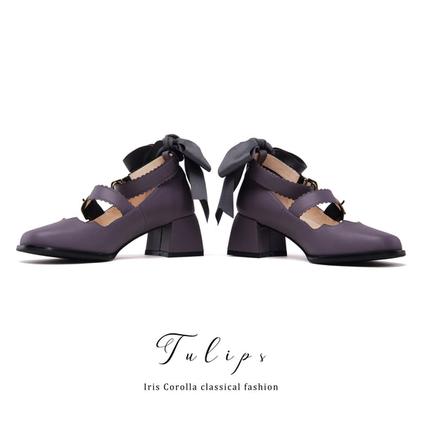 Tulip Ribbon Mary Jane Pumps - Purple[2025年4月下旬-5月中旬発送予定]