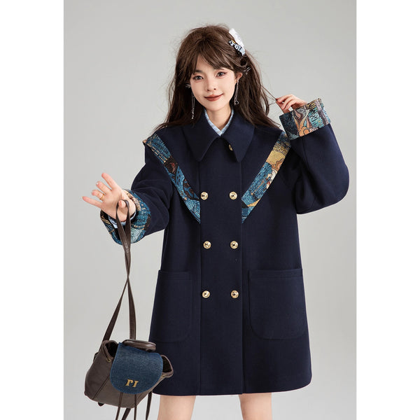 西洋油彩画のリボンダブルブレストコート