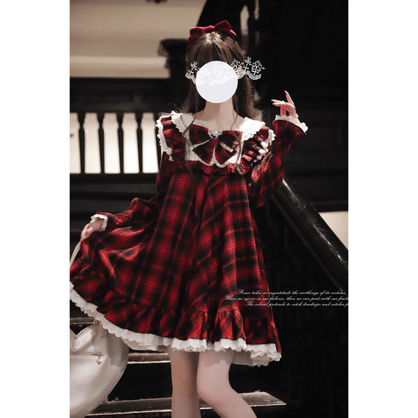 黒紅のお嬢様のドールワンピース
