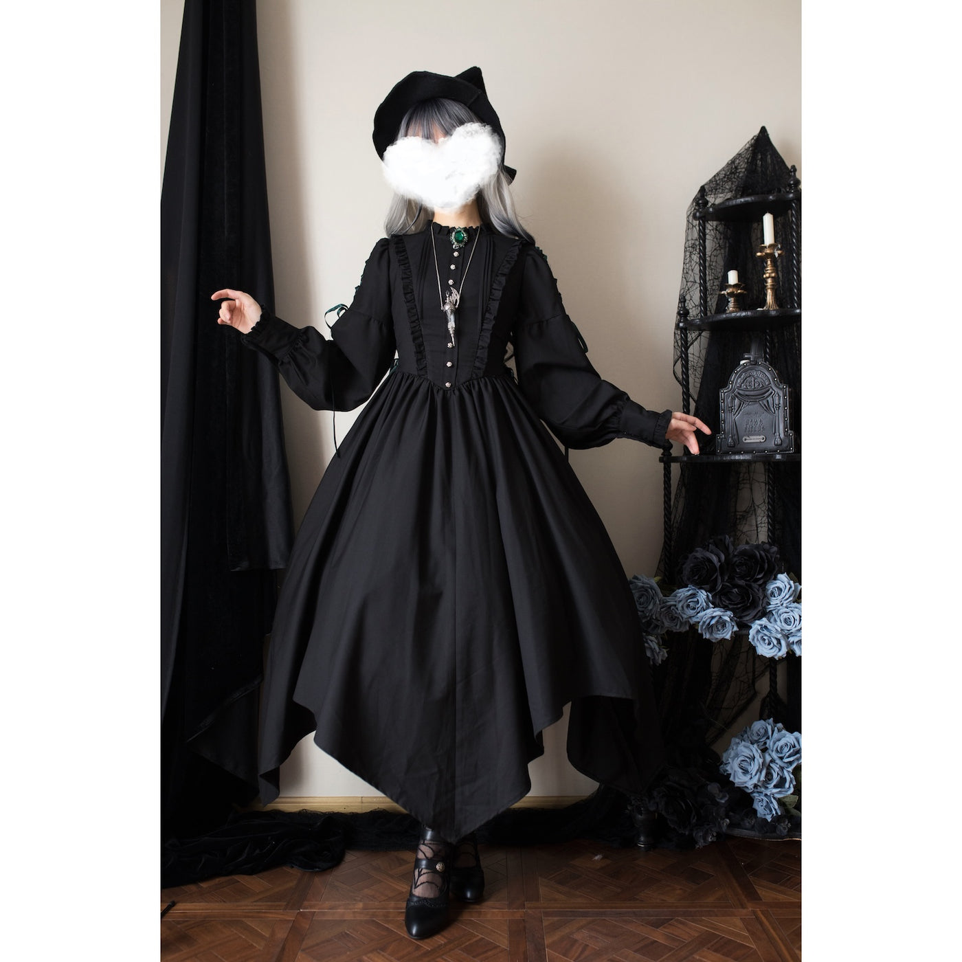 美品　人気作家さん　ハンドメイド　ワンピース Instagramで人気の作家様 農婦ワンピース ハンドメイド作家 ☆美品