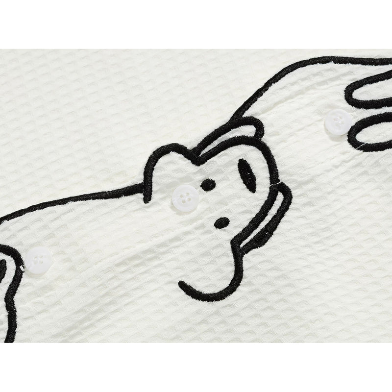 子犬の刺繍シャツ - Milk White – ManusMachina