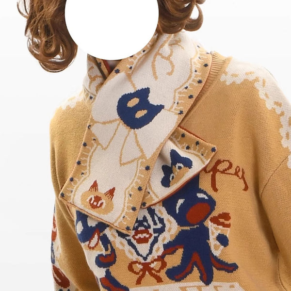 Afternoon Tea Time Cat Muffler[2026年1月上旬-1月下旬発送予定]