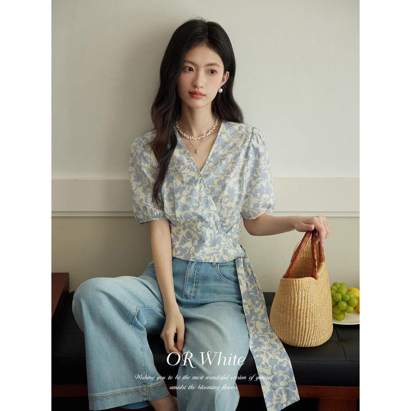 Indigo Purple Floral Blouse