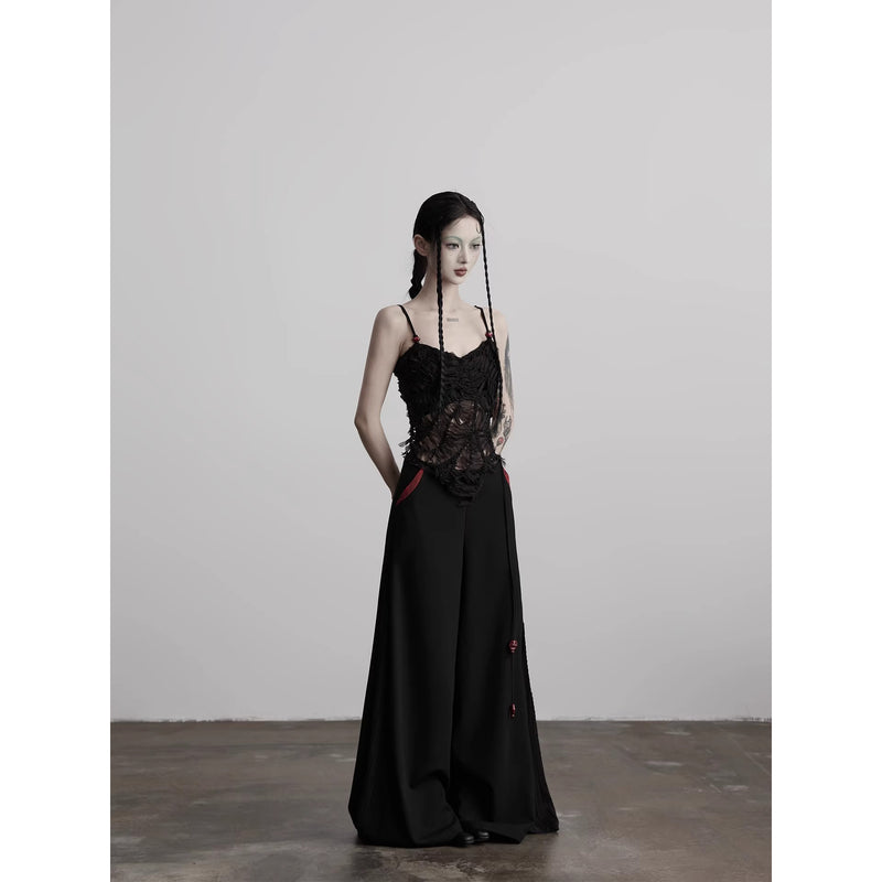 Black Feather Lace Camisole