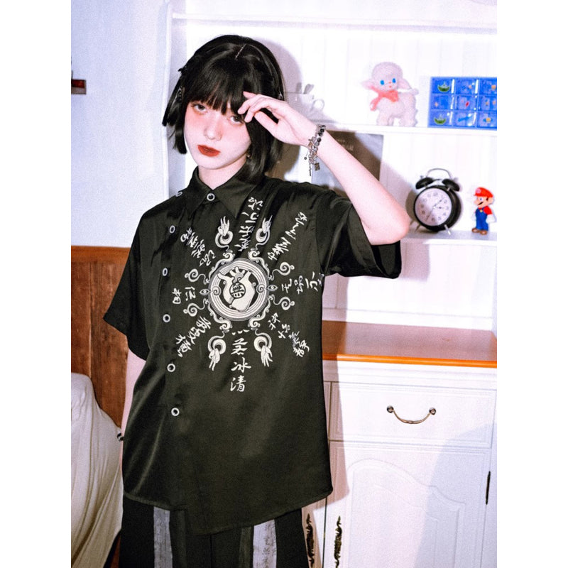 漆黒の退魔師アシンメトリーシャツ
