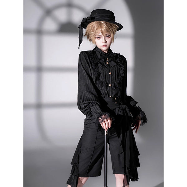 漆黒の貴公子のヴィクトリアンブラウスとハーフパンツ[2025年9月上旬-9月下旬発送予定]