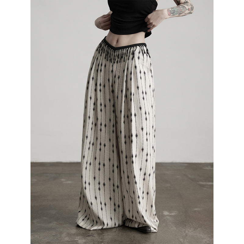 Geometric Wide Leg Pants