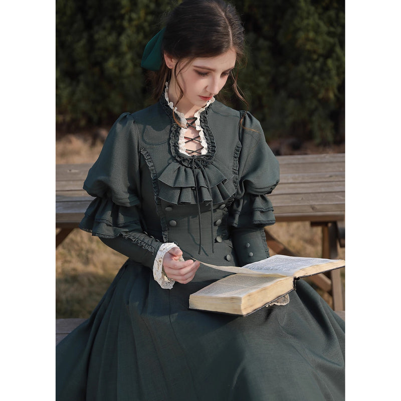 伯爵夫人のクラシカルワンピース - Ever Green[2025年10月中旬-11月中旬発送予定]