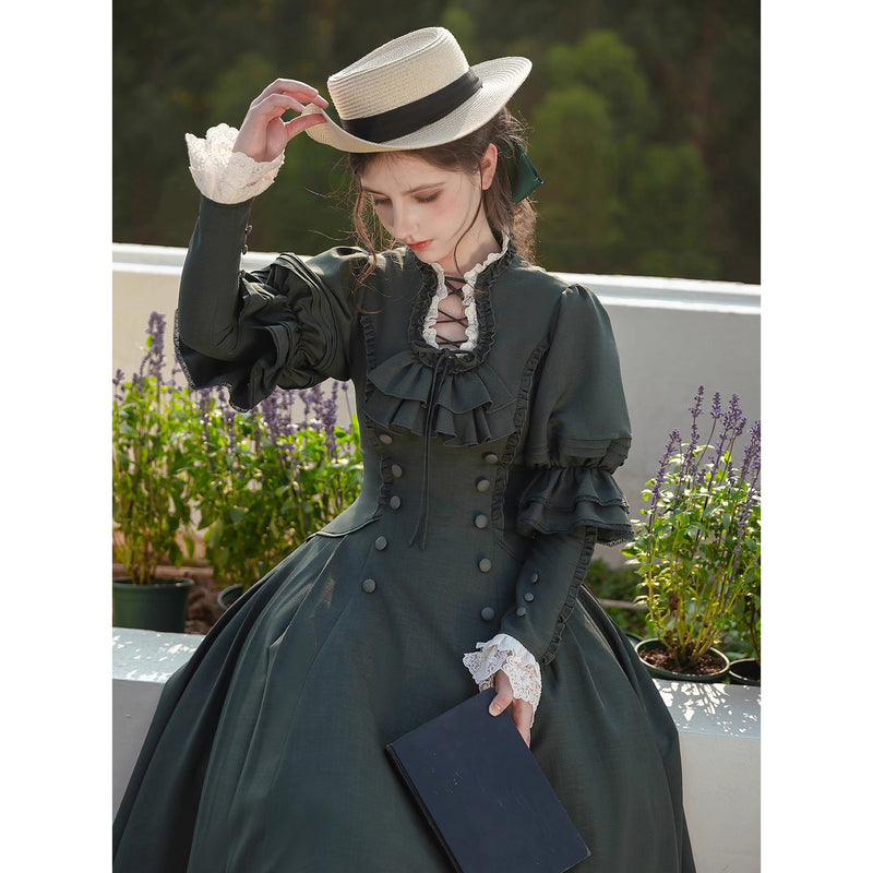 伯爵夫人のクラシカルワンピース - Ever Green[2025年10月中旬-11月中旬発送予定]