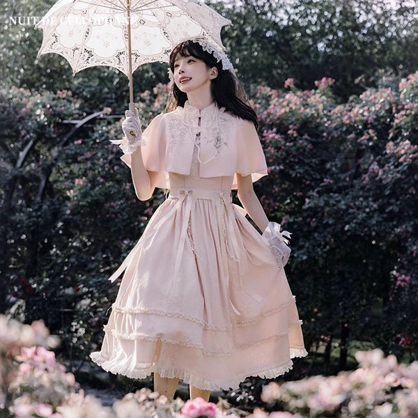 藤の花の刺繍ジャンパースカート[2025年9月中旬-10月上旬発送予定]