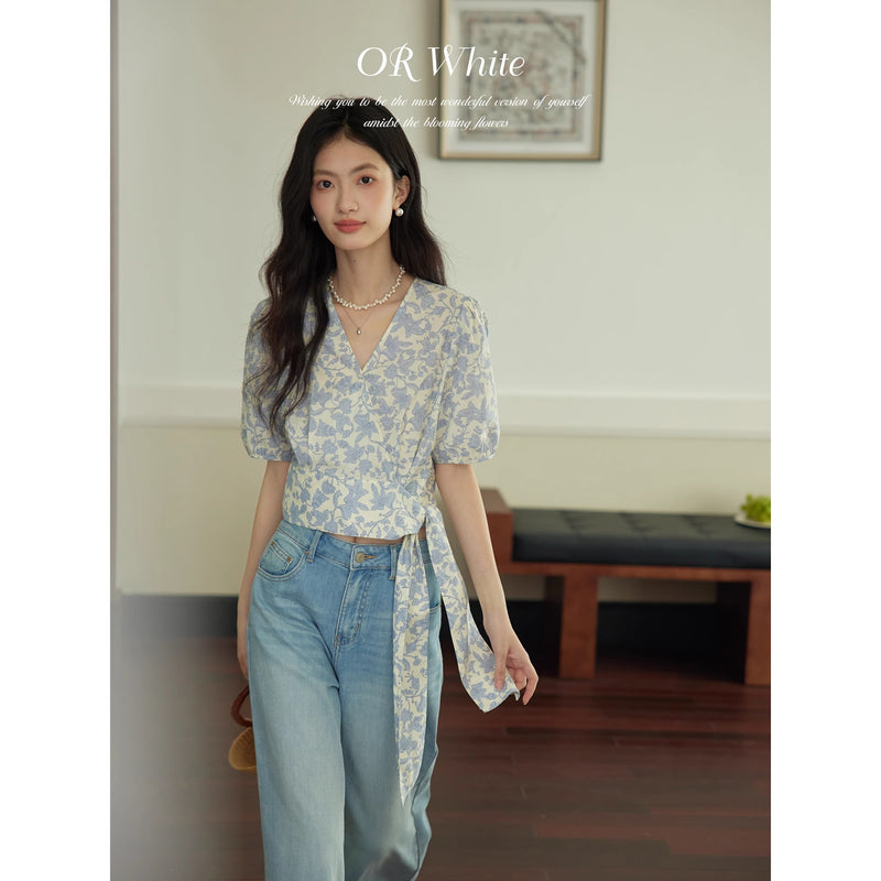 Indigo Purple Floral Blouse