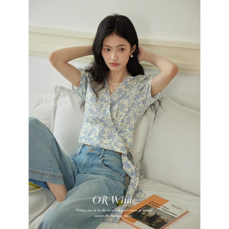 Indigo Purple Floral Blouse