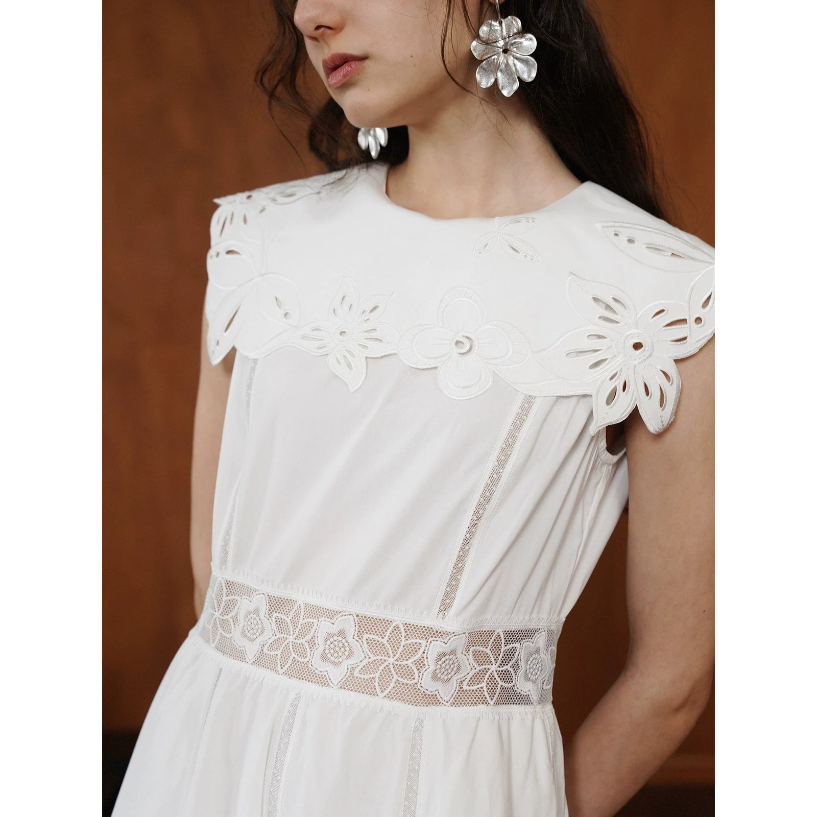 月光の花の刺繍ロングワンピース – ManusMachina