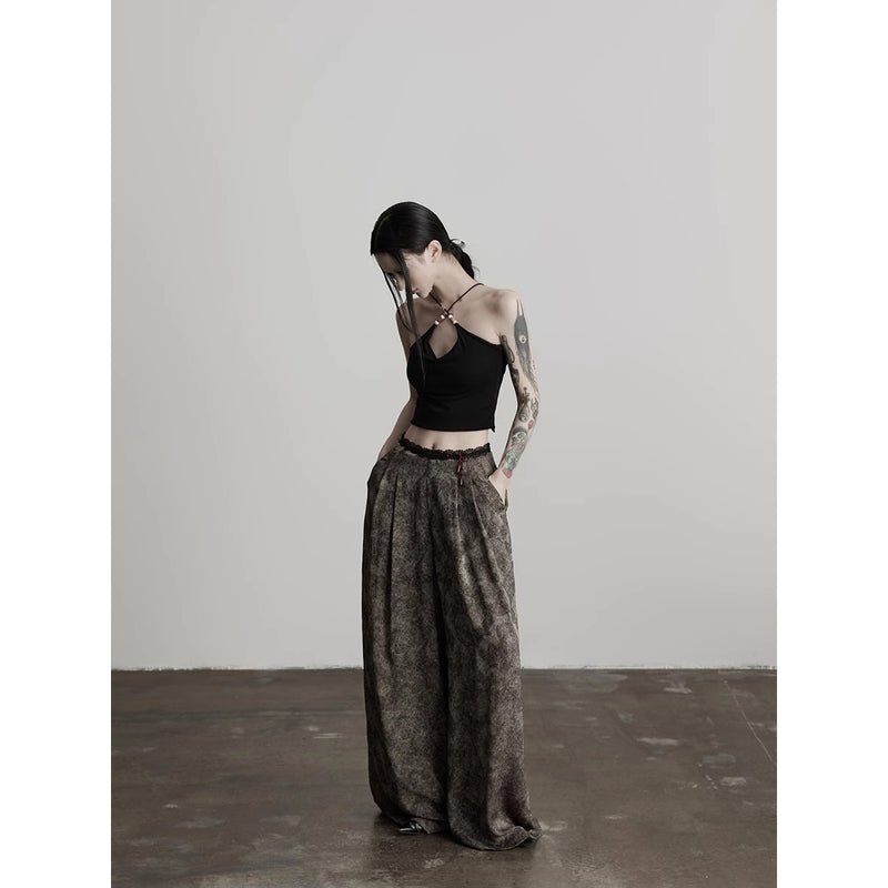 Stone Texture Wide Pants