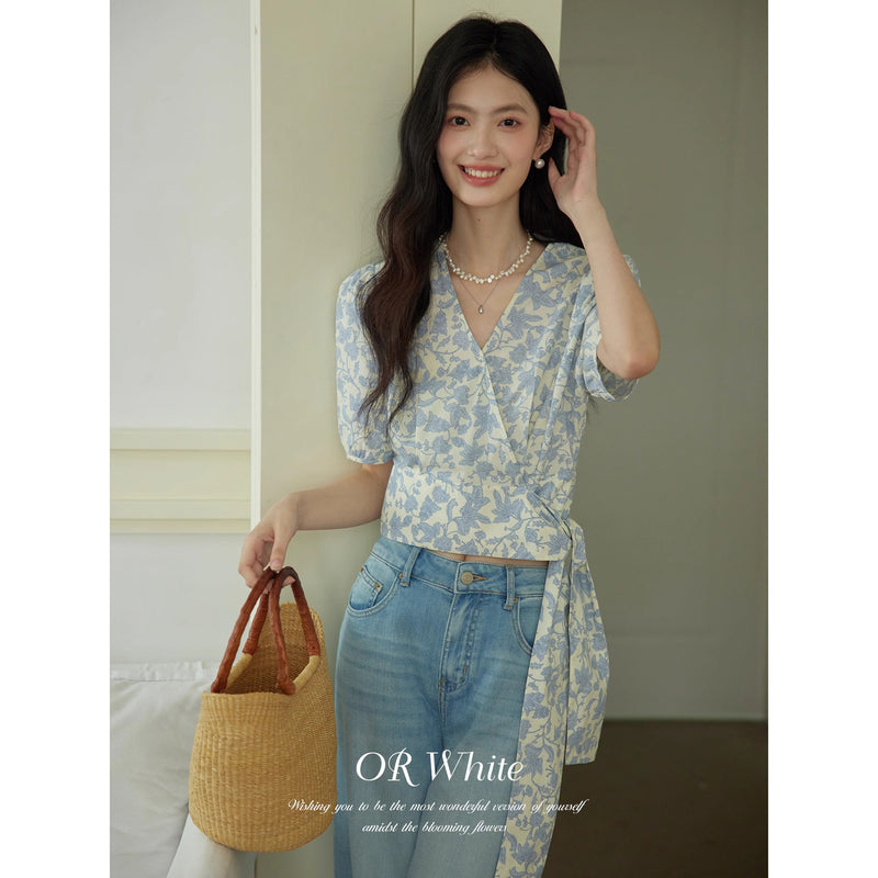 Indigo Purple Floral Blouse