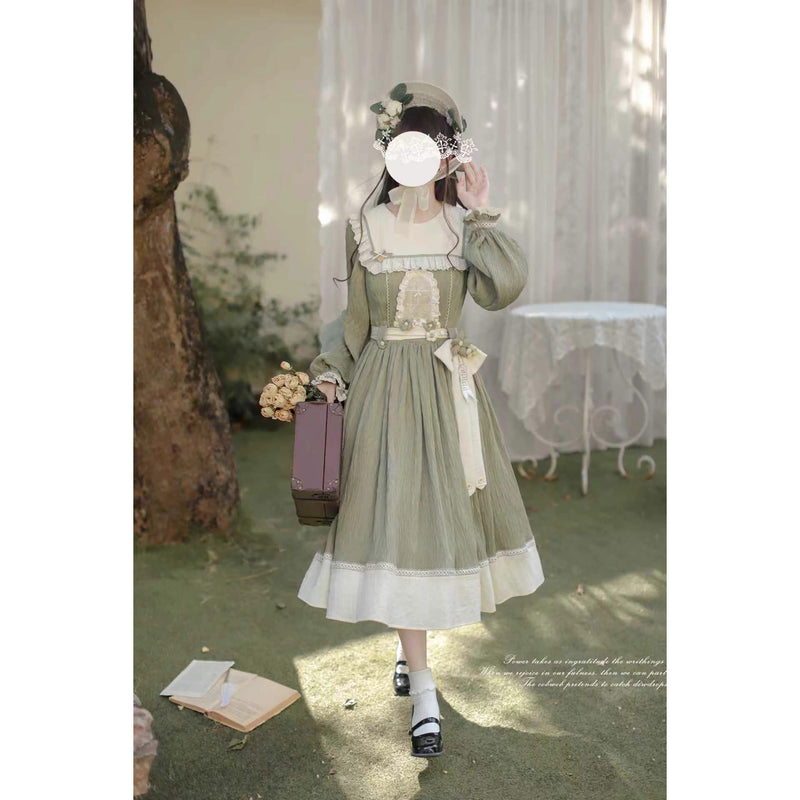 庭園の令嬢の刺繍クラシカルワンピース