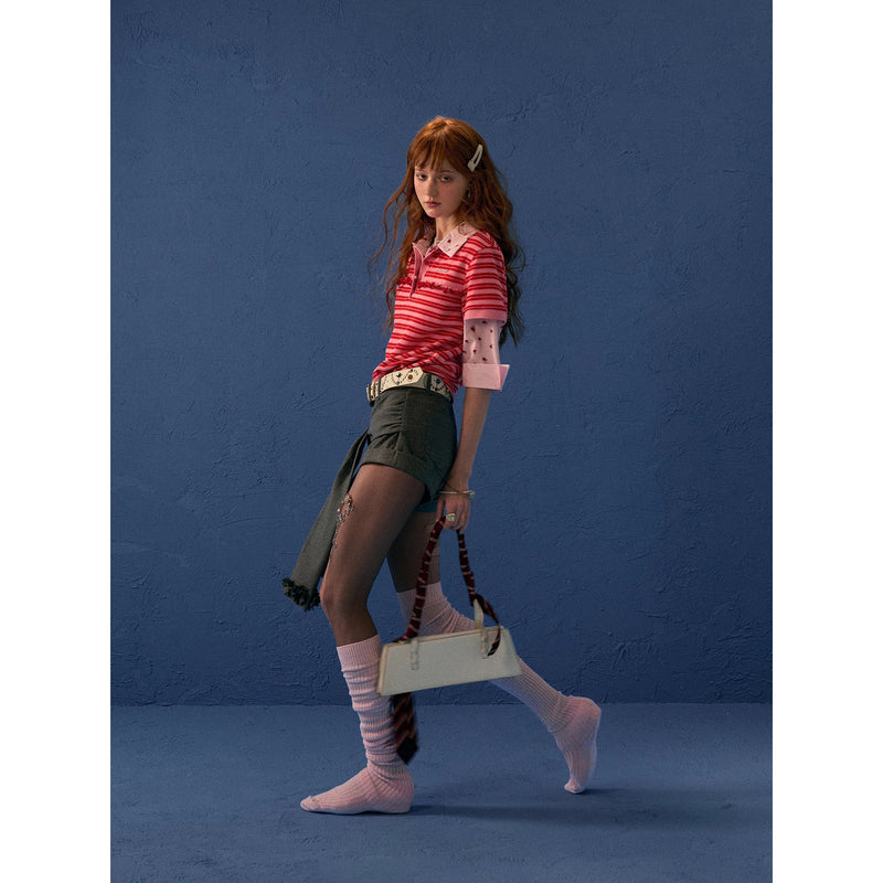 Red Striped Docking Polo Top