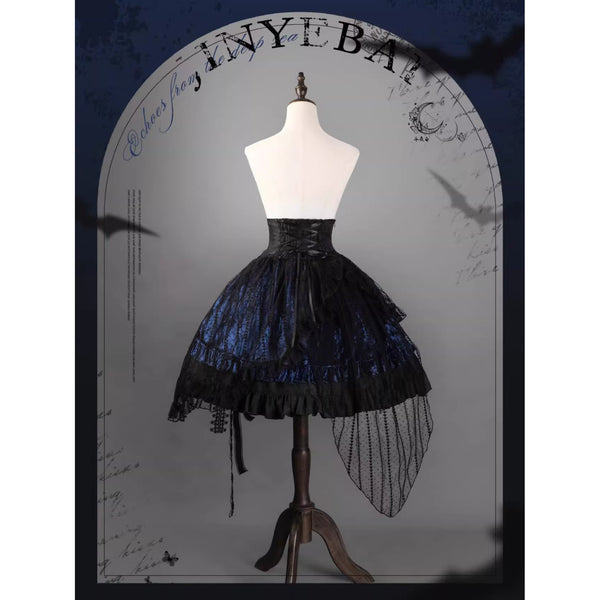 伯爵令嬢のヴィクトリアンテールブラウスとコルセットスカート - Navy × Black Navy[2025年10月上旬-10月下旬発送予定]
