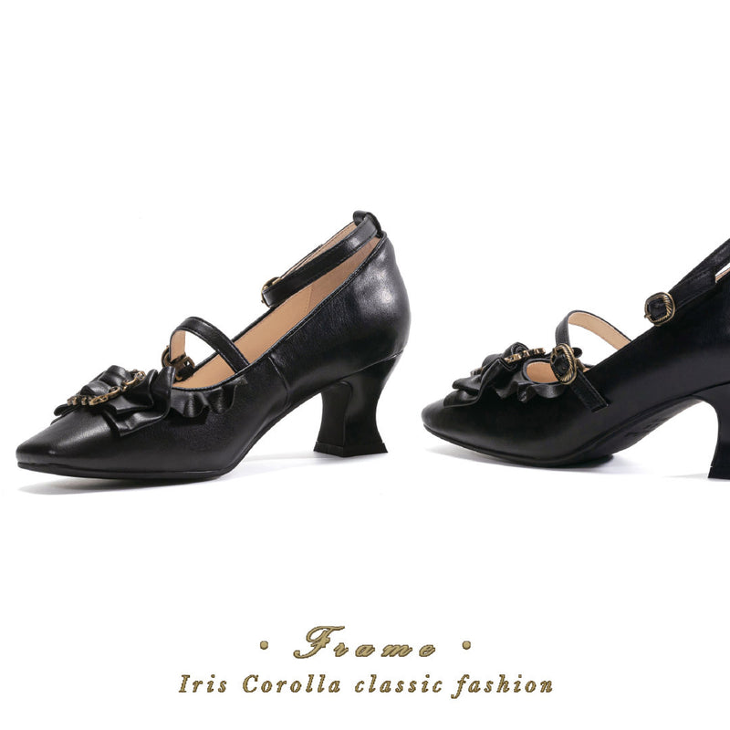 Vintage Inspired Mary Jane Pumps - Matt Black[2025年4月上旬-4月下旬発送予定]