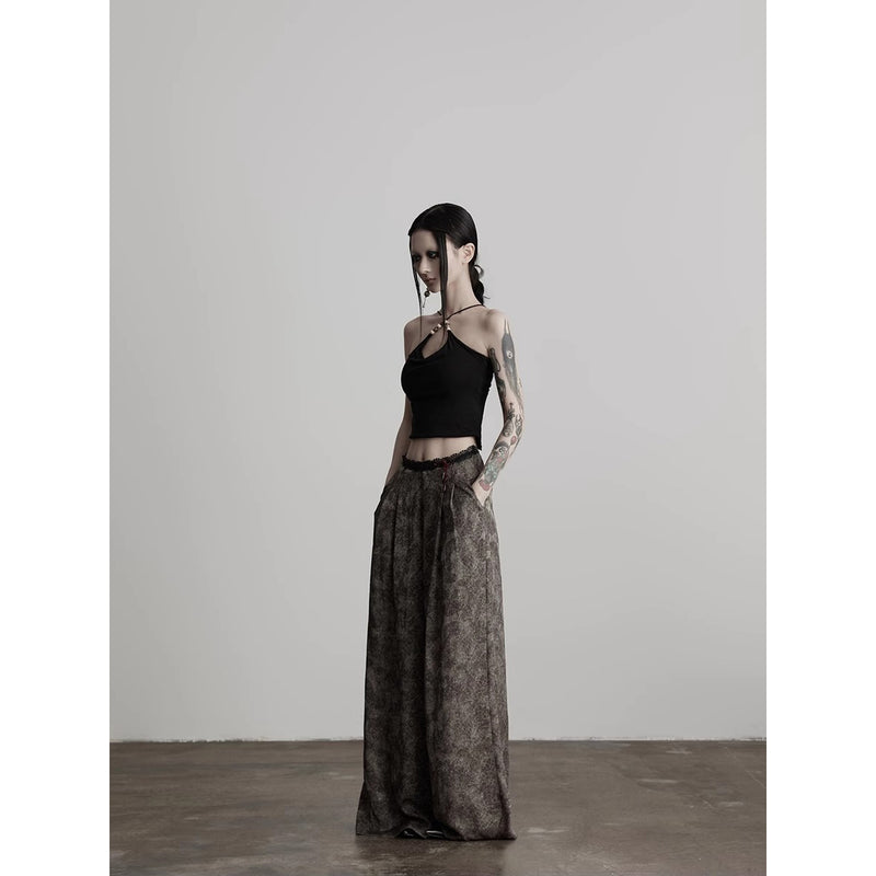 Stone Texture Wide Pants