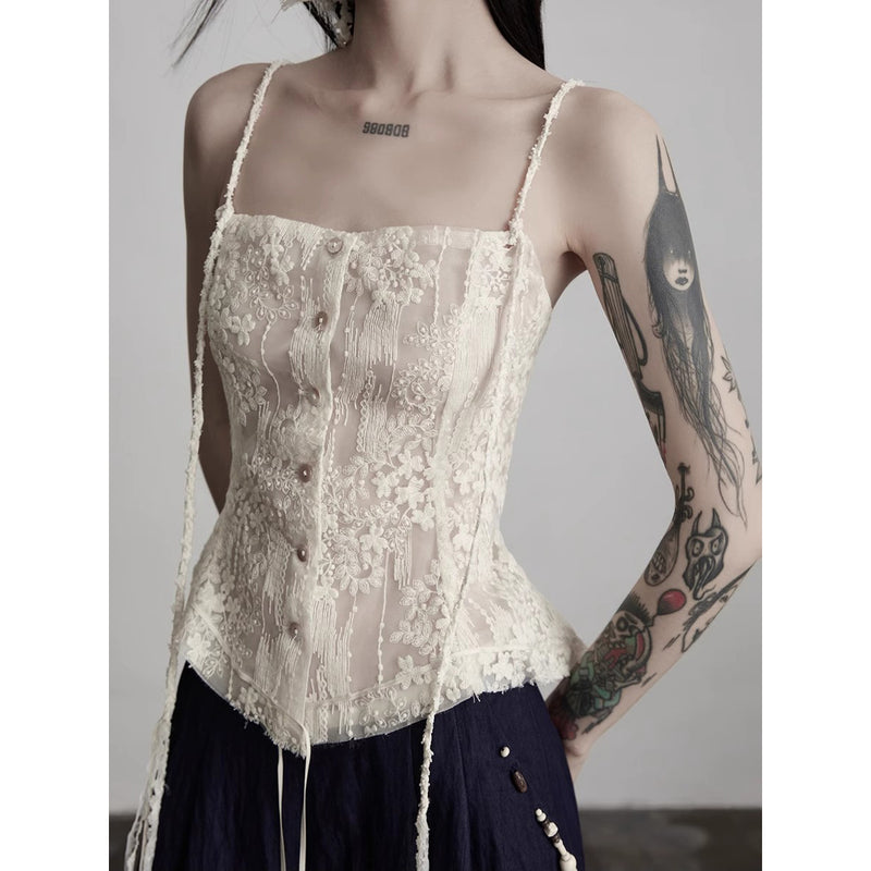 Moonlight Flower Embroidered Camisole
