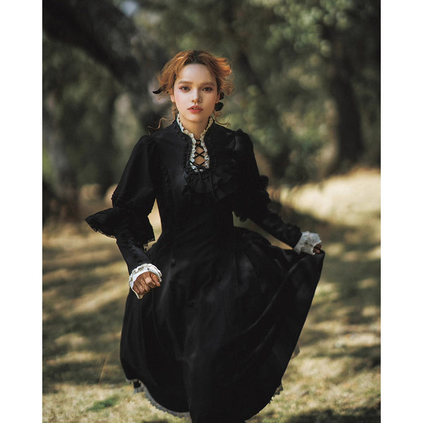 伯爵夫人のクラシカルワンピース - Black[2025年10月中旬-11月中旬発送予定]