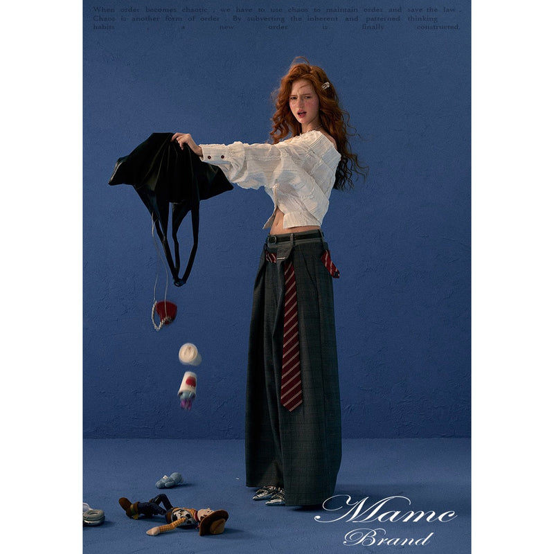 Glen Plaid Wide Pants