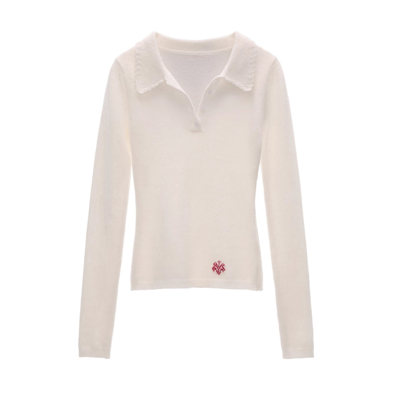 Star Pattern Knit Top and Knit Polo Top