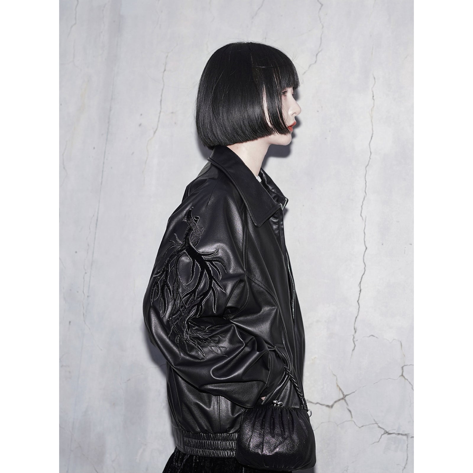 激レア　【日本未発売】　本革　レザージャケット　DIPSET　Y2K　刺繍入り Liugoo Leathers 本革 レザースカジャン メンズ リューグーレザーズ