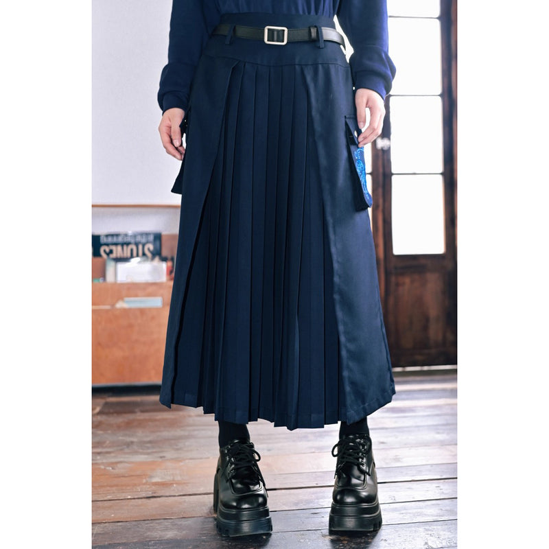 海月の刺繍ワークプリーツスカート