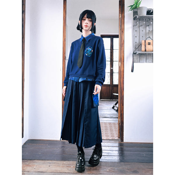 海月の刺繍ドッキングトップス