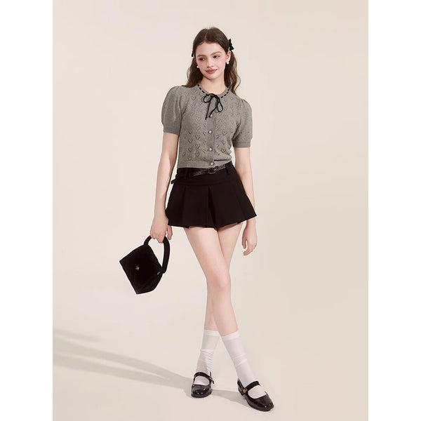 Heart Openwork Knit Top