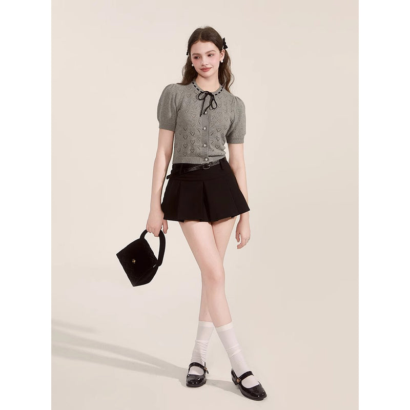 Heart Openwork Knit Top