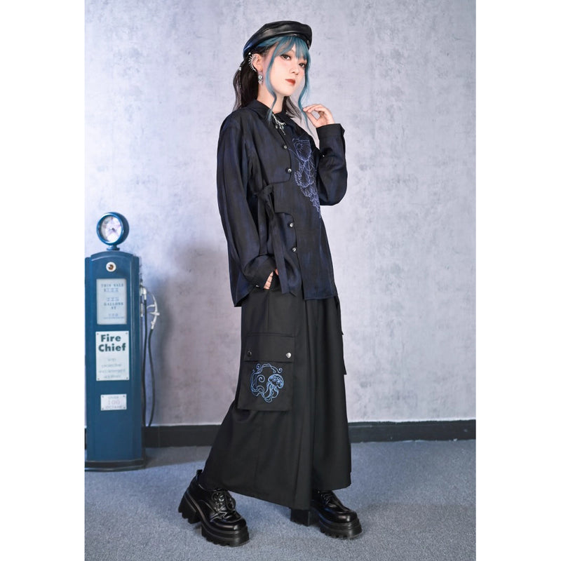 漆黒の海月のアシンメトリーブラウス